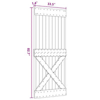 Porta NARVIK 85x210 cm in Legno Massello di Pino 154444