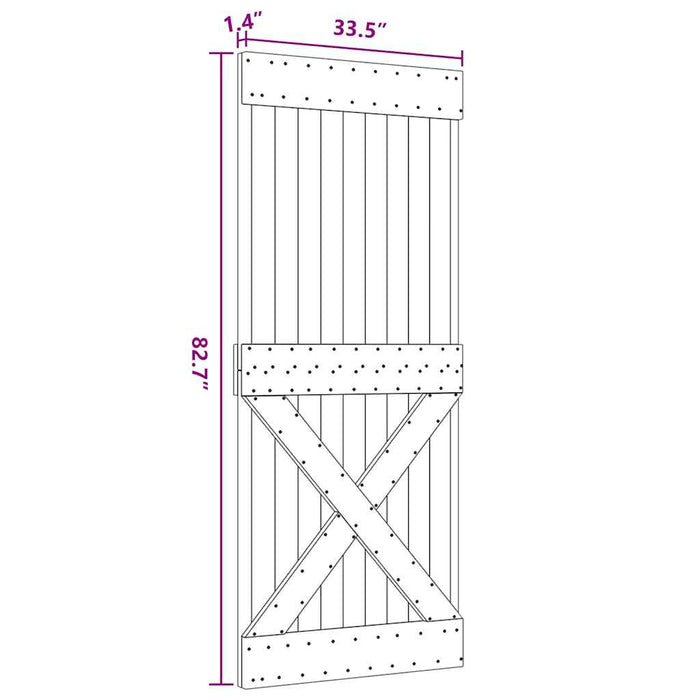Porta NARVIK 85x210 cm in Legno Massello di Pino 154444