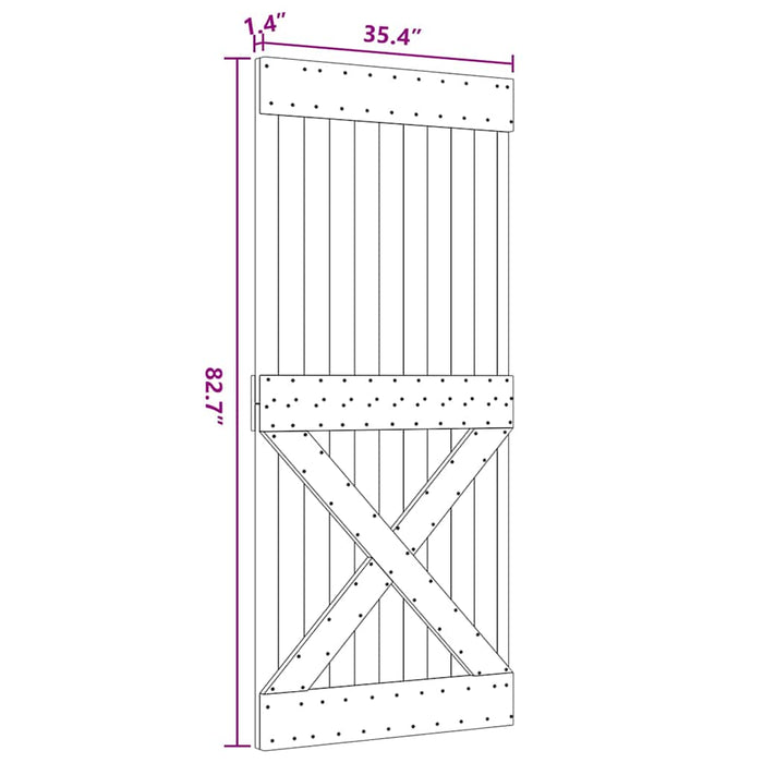 Porta NARVIK 90x210 cm in Legno Massello di Pino 154445