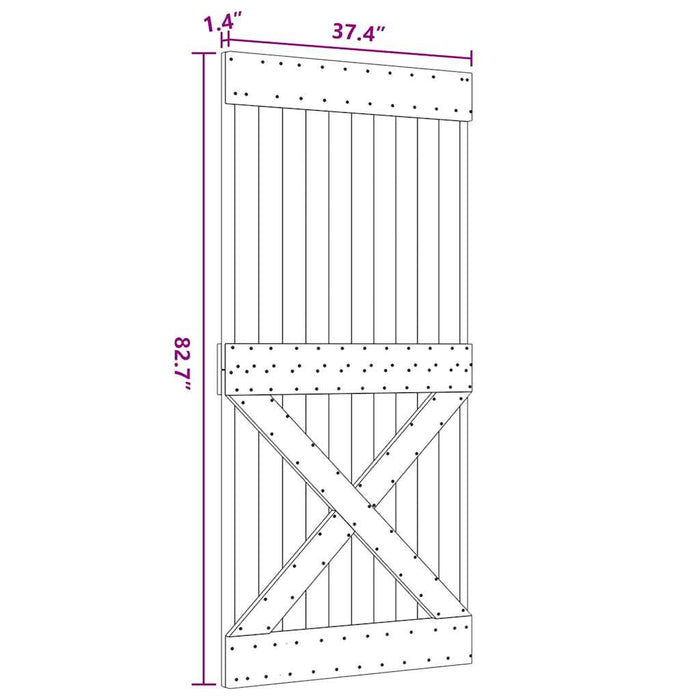 Porta NARVIK 95x210 cm in Legno Massello di Pino 154446