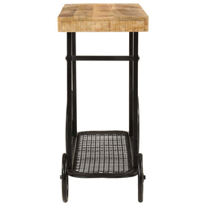 Tavolo Consolle 112x36x76 cm in Legno Massello di Mango e Ferro 353332