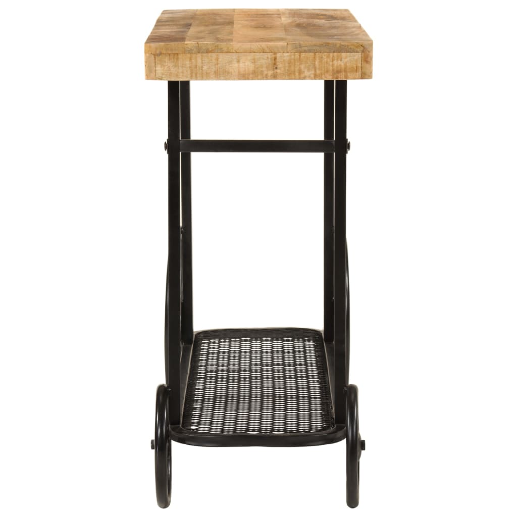 Tavolo Consolle 112x36x76 cm in Legno Massello di Mango e Ferro