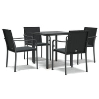 Set Pranzo da Giardino 5pz con Cuscini in Polyrattan e Acciaio 3186956