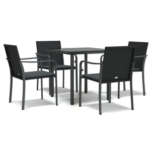Set Pranzo da Giardino 5pz con Cuscini in Polyrattan e Acciaio 3186956