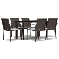 Set Pranzo da Giardino 7 pz con Cuscini in Polyrattan e Acciaio 3186958