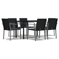 Set Pranzo da Giardino 7 pz con Cuscini in Polyrattan e Acciaio 3186960