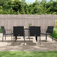 Set Pranzo da Giardino 7 pz con Cuscini in Polyrattan e Acciaio 3186960