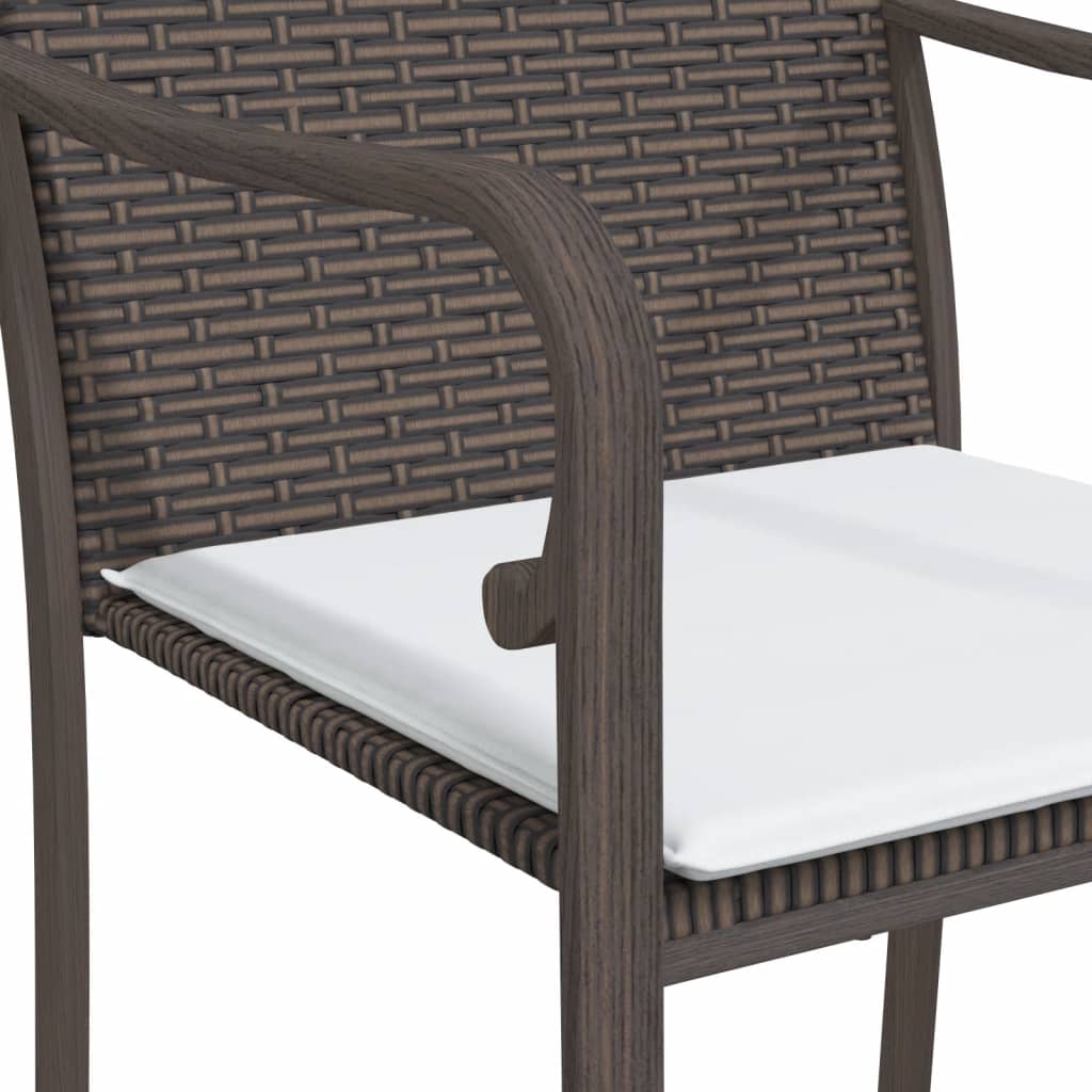Set Pranzo da Giardino 5pz con Cuscini in Polyrattan e Acciaio 3186961