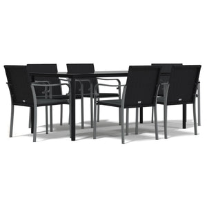 Set Pranzo da Giardino 7 pz con Cuscini in Polyrattan e Acciaiocod mxl 101250