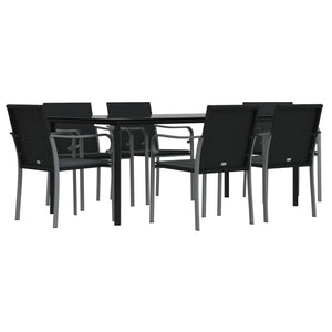 Set Pranzo da Giardino 7 pz con Cuscini in Polyrattan e Acciaio 3186967