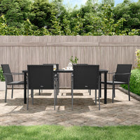 Set Pranzo da Giardino 7 pz con Cuscini in Polyrattan e Acciaiocod mxl 101250