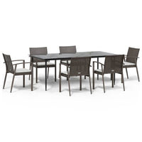 Set Pranzo da Giardino 7 pz con Cuscini in Polyrattan e Acciaio 3186981