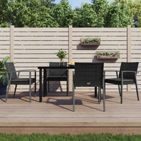 Set Pranzo da Giardino 5pz con Cuscini in Polyrattan e Acciaio 3186991