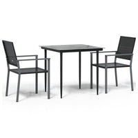 Set da Pranzo da Giardino 3 pz in Polyrattan e Acciaio 3187003
