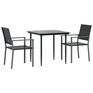 Set da Pranzo da Giardino 3 pz in Polyrattan e Acciaio 3187003