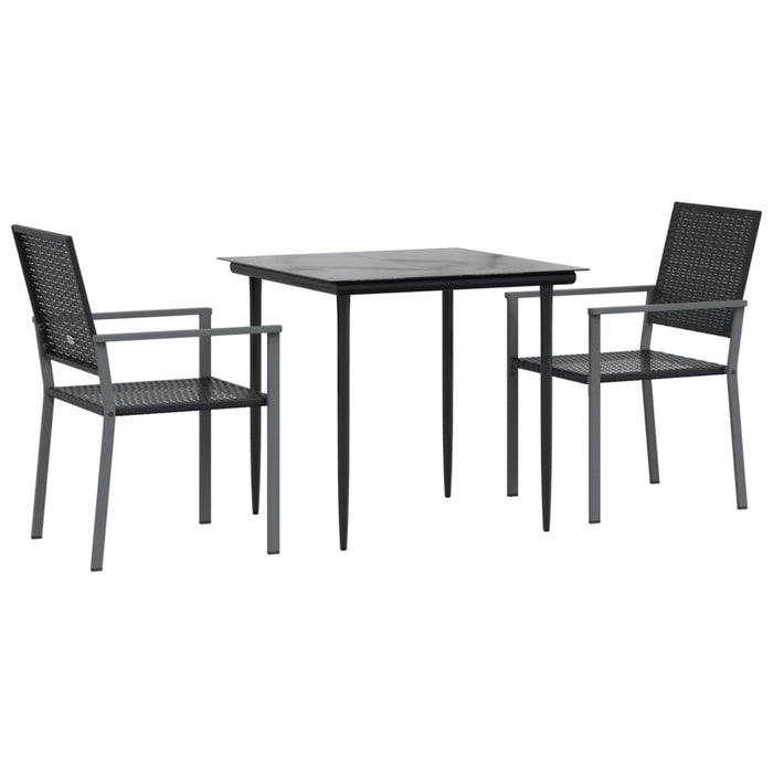 Set da Pranzo da Giardino 3 pz in Polyrattan e Acciaio 3187003