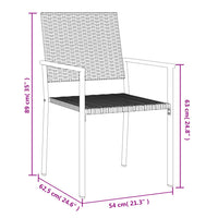 Set da Pranzo da Giardino 3 pz in Polyrattan e Acciaio 3187003