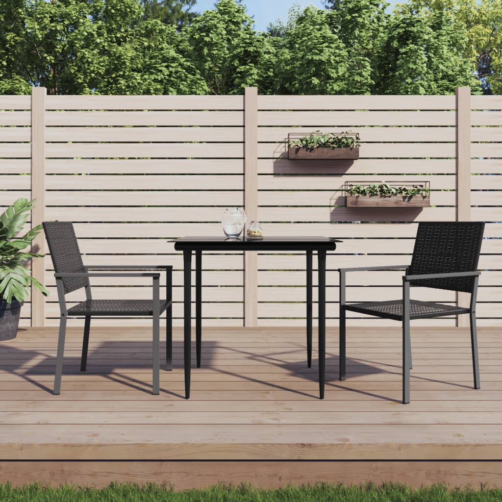 Set da Pranzo da Giardino 3 pz in Polyrattan e Acciaio 3187003