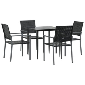 Set da Pranzo da Giardino 5 pz in Polyrattan e Acciaio 3187004