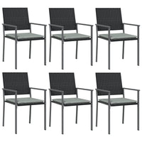 Set Pranzo da Giardino 7 pz con Cuscini in Polyrattan e Acciaio 3187013