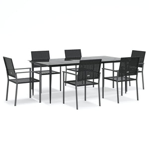 Set da Pranzo da Giardino 7 pz in Polyrattan e Acciaio 3187015