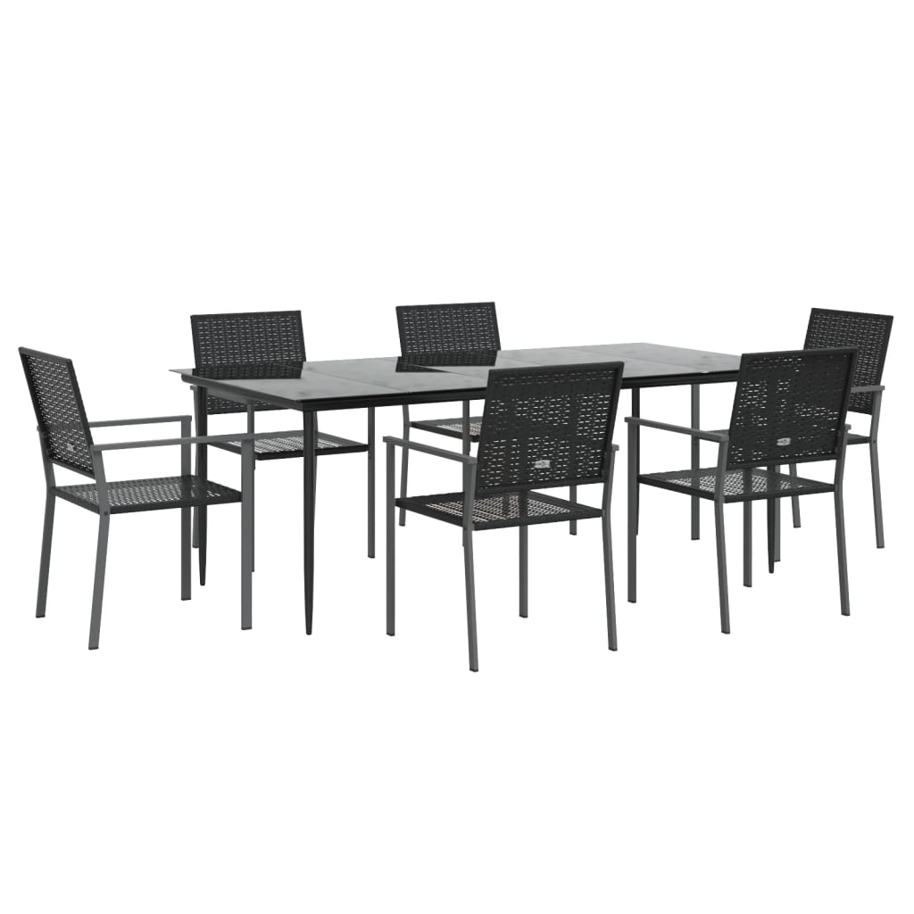 Set da Pranzo da Giardino 7 pz in Polyrattan e Acciaio 3187015