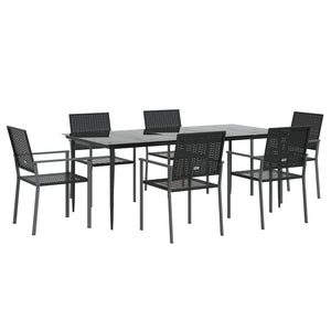 Set da Pranzo da Giardino 7 pz in Polyrattan e Acciaio 3187015