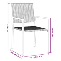Set da Pranzo da Giardino 7 pz in Polyrattan e Acciaio 3187015