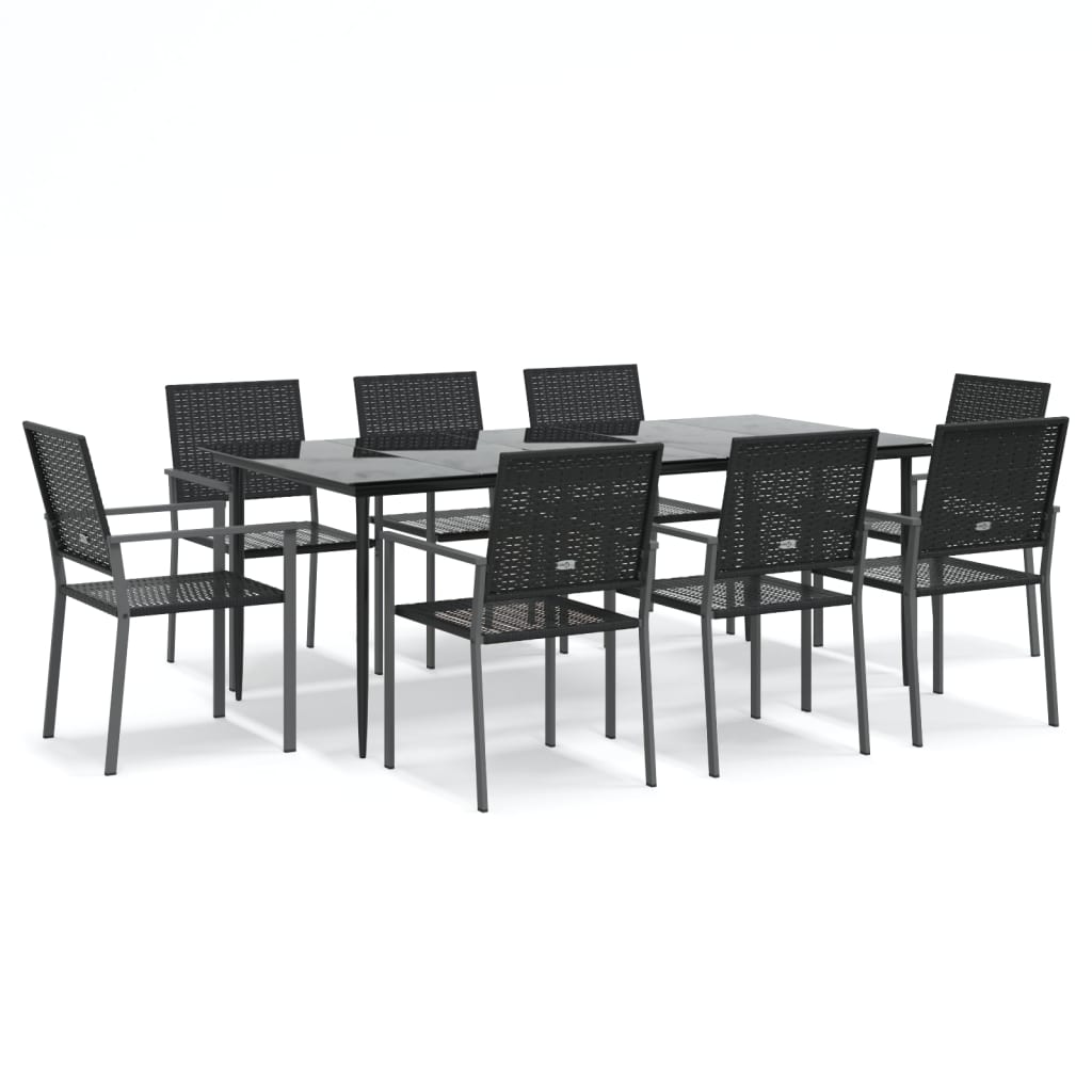 Set da Pranzo da Giardino 9 pz in Polyrattan e Acciaiocod mxl 125196