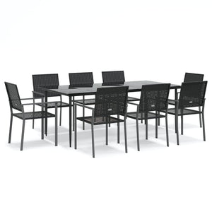 Set da Pranzo da Giardino 9 pz in Polyrattan e Acciaiocod mxl 125196