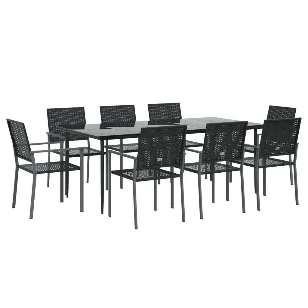 Set da Pranzo da Giardino 9 pz in Polyrattan e Acciaiocod mxl 125196