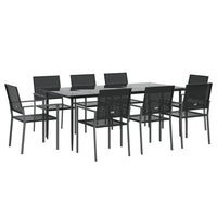 Set da Pranzo da Giardino 9 pz in Polyrattan e Acciaiocod mxl 125196