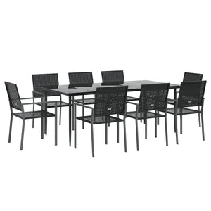 Set da Pranzo da Giardino 9 pz in Polyrattan e Acciaiocod mxl 125196