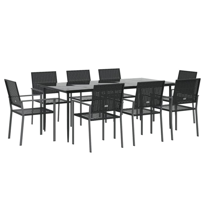 Set da Pranzo da Giardino 9 pz in Polyrattan e Acciaiocod mxl 125196