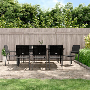 Set da Pranzo da Giardino 9 pz in Polyrattan e Acciaiocod mxl 125196