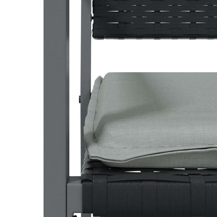 Set Pranzo da Giardino 3pz con Cuscini in Polyrattan e Acciaio 3187017