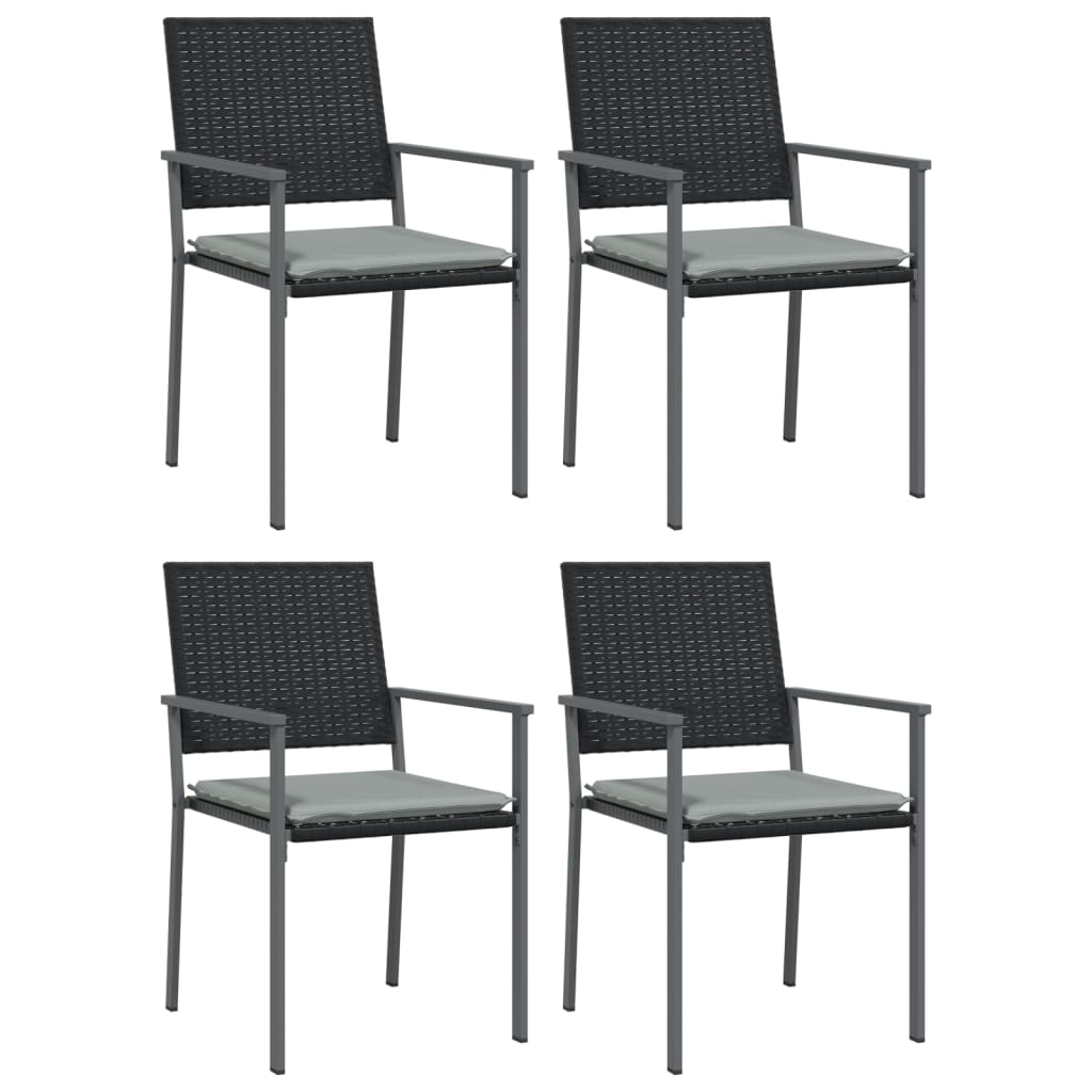 Set Pranzo da Giardino 5pz con Cuscini in Polyrattan e Acciaio 3187018