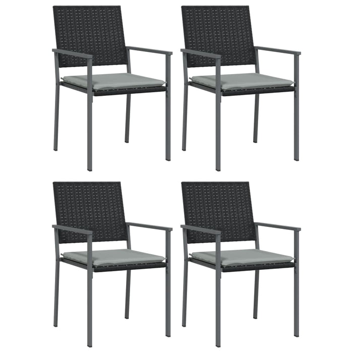 Set Pranzo da Giardino 5pz con Cuscini in Polyrattan e Acciaio 3187018