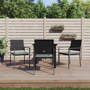 Set Pranzo da Giardino 5pz con Cuscini in Polyrattan e Acciaio 3187018
