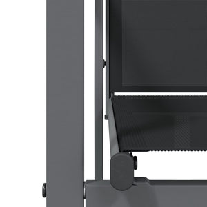 Set da Pranzo da Giardino 5 pz Nero in Textilene e Acciaio 3187034