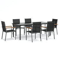 Set da Pranzo da Giardino 7 pz Nero in Textilene e Acciaiocod mxl 100644