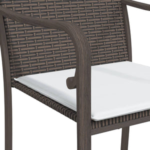 Sedie da Giardino con Cuscini 6pz Marroni 56x59x84cm Polyrattan 3187074