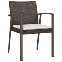 Sedie Giardino con Cuscini 4pz Marroni 56,5x57x83 cm Polyrattancod mxl 118231