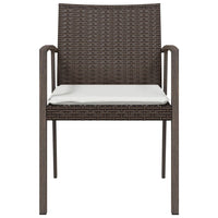 Sedie Giardino con Cuscini 4pz Marroni 56,5x57x83 cm Polyrattan 3187077