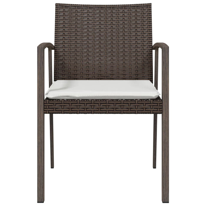 Sedie Giardino con Cuscini 4pz Marroni 56,5x57x83 cm Polyrattan 3187077