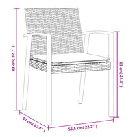 Sedie Giardino con Cuscini 4pz Marroni 56,5x57x83 cm Polyrattan 3187077