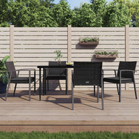Sedie da Giardino con Cuscini 4pz Nere 56,5x57x83 cm Polyrattan 3187079