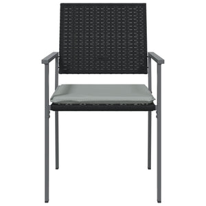 Sedie da Giardino con Cuscini 6pz Nere 54x62,5x89 cm Polyrattan 3187082