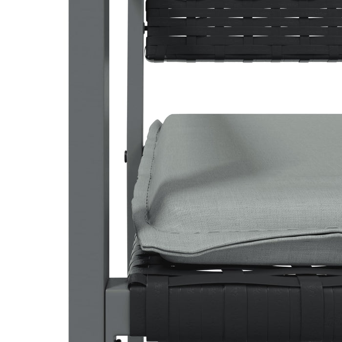 Sedie da Giardino con Cuscini 6pz Nere 54x62,5x89 cm Polyrattan 3187082