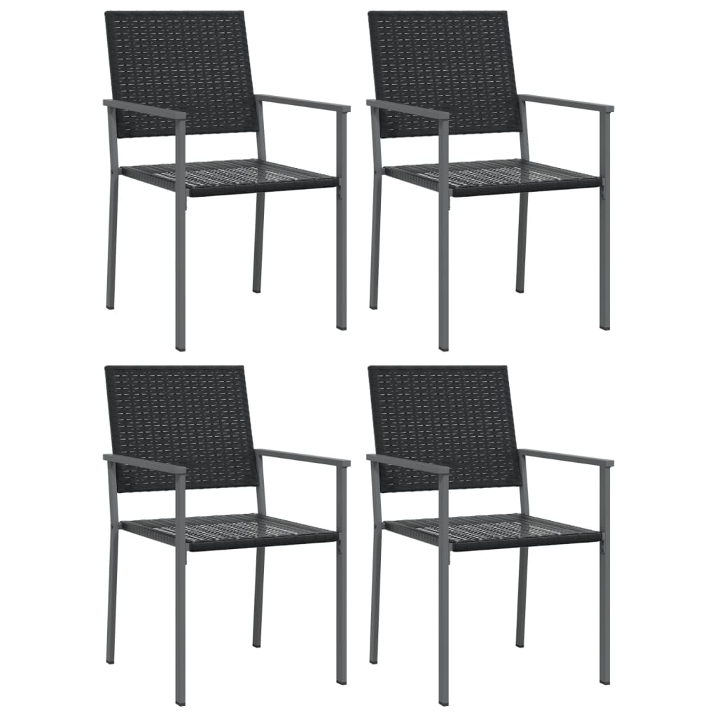 Sedie da Giardino 4 pz Nere 54x62,5x89 cm in Polyrattan 3187083